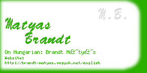 matyas brandt business card